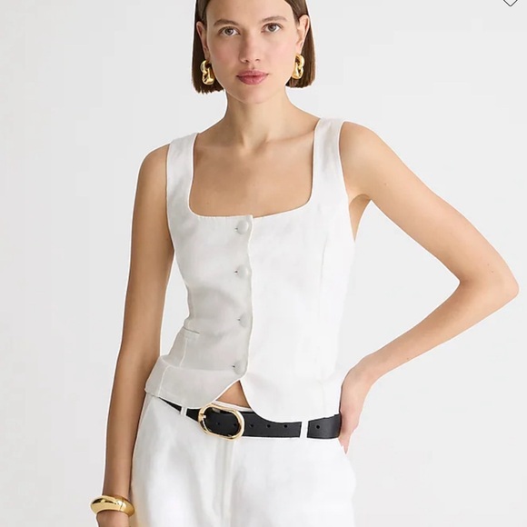 NWT Bubblegum Pink Linen Vest - Picture 2 of 2